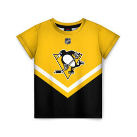 Детская футболка 3D с принтом Pittsburgh Penguins в Тюмени, 100% гипоаллергенный полиэфир | прямой крой, круглый вырез горловины, длина до линии бедер, чуть спущенное плечо, ткань немного тянется | america | canada | hockey | nhl | usa | америка | канада | лед | нхл | пингвинз | питтсбург | сша | хоккей