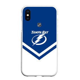 Чехол для iPhone XS Max матовый с принтом Tampa Bay Lightning в Тюмени, Силикон | Область печати: задняя сторона чехла, без боковых панелей | america | canada | hockey | nhl | usa | америка | бэй | канада | лайтнинг | лед | нхл | сша | тампа | хоккей