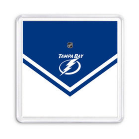 Магнит 55*55 с принтом Tampa Bay Lightning в Тюмени, Пластик | Размер: 65*65 мм; Размер печати: 55*55 мм | Тематика изображения на принте: america | canada | hockey | nhl | usa | америка | бэй | канада | лайтнинг | лед | нхл | сша | тампа | хоккей