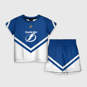 Детский костюм с шортами 3D с принтом Tampa Bay Lightning в Тюмени,  |  | america | canada | hockey | nhl | usa | америка | бэй | канада | лайтнинг | лед | нхл | сша | тампа | хоккей