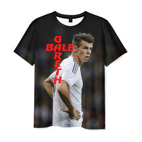 Мужская футболка 3D с принтом Гарет Бейл в Тюмени, 100% полиэфир | прямой крой, круглый вырез горловины, длина до линии бедер | cпорт | football | gareth bale | real madrid | гарет бейл | реал мадрид | футбол | футболист