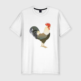 Мужская футболка премиум с принтом Петух 2017 в Тюмени, 92% хлопок, 8% лайкра | приталенный силуэт, круглый вырез ворота, длина до линии бедра, короткий рукав | китай | петух | россия