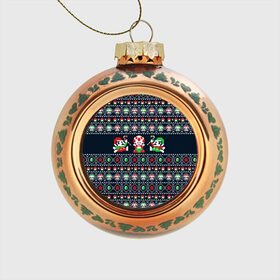 Стеклянный ёлочный шар с принтом Mario Bros Christmas в Тюмени, Стекло | Диаметр: 80 мм | 