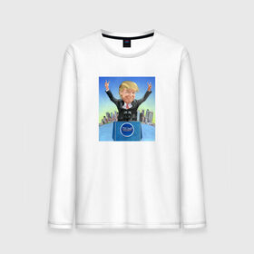 Мужской лонгслив хлопок с принтом Трамп 3 в Тюмени, 100% хлопок |  | america | donald | trump | usa | америка | дональд | трамп