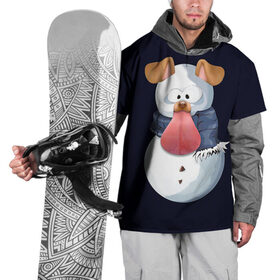 Накидка на куртку 3D с принтом Снэпчат собака в Тюмени, 100% полиэстер |  | snapchat | радуга | снеговик | снэпчат | уши | фильтр | язык