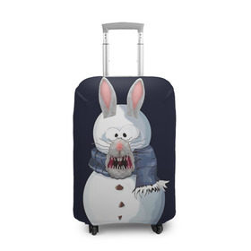 Чехол для чемодана 3D с принтом Снэпчат кролик в Тюмени, 86% полиэфир, 14% спандекс | двустороннее нанесение принта, прорези для ручек и колес | snapchat | радуга | снеговик | снэпчат | уши | фильтр | язык