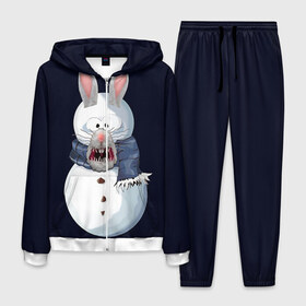 Мужской костюм 3D с принтом Снэпчат кролик в Тюмени, 100% полиэстер | Манжеты и пояс оформлены тканевой резинкой, двухслойный капюшон со шнурком для регулировки, карманы спереди | snapchat | радуга | снеговик | снэпчат | уши | фильтр | язык