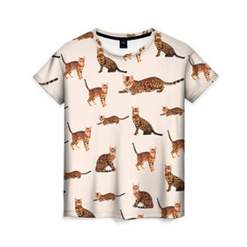 Женская футболка 3D с принтом Котейки дольче 2 в Тюмени, 100% полиэфир ( синтетическое хлопкоподобное полотно) | прямой крой, круглый вырез горловины, длина до линии бедер | dg | dolce | gabbana | габбана | дольче | киска | котенок | котик | кошечка | кошка