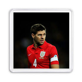 Магнит 55*55 с принтом Steven Gerrard в Тюмени, Пластик | Размер: 65*65 мм; Размер печати: 55*55 мм | england national team | premier league | steven gerrard | англия | ливерпуль | стивен джеррард | футбол