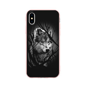 Чехол для Apple iPhone X силиконовый матовый с принтом Серый волк в Тюмени, Силикон | Печать на задней стороне чехла, без боковой панели | animal | beast | grey | roar | wolf | волк | животное | зверь | рык | серый