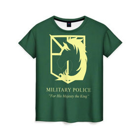 Женская футболка 3D с принтом Horse в Тюмени, 100% полиэфир ( синтетическое хлопкоподобное полотно) | прямой крой, круглый вырез горловины, длина до линии бедер | attack on titan | атака титанов | эмблема