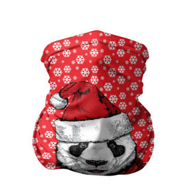 Бандана-труба 3D с принтом Панда Клаус в Тюмени, 100% полиэстер, ткань с особыми свойствами — Activecool | плотность 150‒180 г/м2; хорошо тянется, но сохраняет форму | animal | bear | beast | claus | panda | santa | дед мороз | елка | зверь | клаус | медведь | новый год | панда | рождество | санта | снег