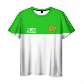Мужская футболка 3D с принтом Дзюдо в Тюмени, 100% полиэфир | прямой крой, круглый вырез горловины, длина до линии бедер | judo | дзюдо | единоборства | россия | спорт | федерация