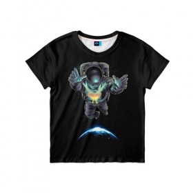 Детская футболка 3D с принтом Космическая бабочка в Тюмени, 100% гипоаллергенный полиэфир | прямой крой, круглый вырез горловины, длина до линии бедер, чуть спущенное плечо, ткань немного тянется | astro | butterfly | galaxy | planet | space | star | бабочка | галактика | звезда | земля | космонавт | космос | планета
