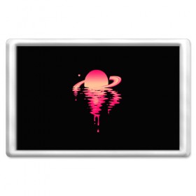 Магнит 45*70 с принтом Отражение Сатурна в Тюмени, Пластик | Размер: 78*52 мм; Размер печати: 70*45 | Тематика изображения на принте: galaxy | planet | saturn | space | star | галактика | звезда | космос | планета | сатурн