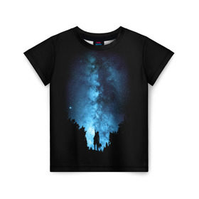 Детская футболка 3D с принтом Млечный путь в Тюмени, 100% гипоаллергенный полиэфир | прямой крой, круглый вырез горловины, длина до линии бедер, чуть спущенное плечо, ткань немного тянется | galaxy | milky way | night | space | star | вселенная | галактика | звезды | космос | млечный | ночь | путь