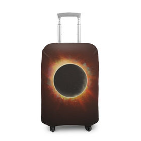 Чехол для чемодана 3D с принтом Солнечное затмение в Тюмени, 86% полиэфир, 14% спандекс | двустороннее нанесение принта, прорези для ручек и колес | eclipse | moon | planet | solar | space | star | sun | затмение | звезда | космос | луна | планета | солнце