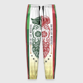 Мужские брюки 3D с принтом Мексика в Тюмени, 100% полиэстер | манжеты по низу, эластичный пояс регулируется шнурком, по бокам два кармана без застежек, внутренняя часть кармана из мелкой сетки | мексика | флаг | череп