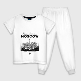 Детская пижама хлопок с принтом Москва, ВДНХ в Тюмени, 100% хлопок |  брюки и футболка прямого кроя, без карманов, на брюках мягкая резинка на поясе и по низу штанин
 | 