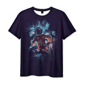 Мужская футболка 3D с принтом Неизвестная галактика в Тюмени, 100% полиэфир | прямой крой, круглый вырез горловины, длина до линии бедер | astro | cosmo | galaxy | planet | space | star | астронавт | галактика | звезды | космонавт | космос | планета