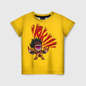 Детская футболка 3D с принтом Bloodseeker Rage в Тюмени, 100% гипоаллергенный полиэфир | прямой крой, круглый вырез горловины, длина до линии бедер, чуть спущенное плечо, ткань немного тянется | dota | rage | riki | блудсикер | дота | кровь | рики | ярость