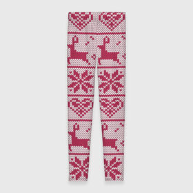 Леггинсы 3D с принтом Розовый свитер в Тюмени, 80% полиэстер, 20% эластан | Эластичный пояс, зауженные к низу, низкая посадка | ангел | ёлка | ель | зима | колокольчик | нг | новый год | олень | рождество | санта | свитер | снег