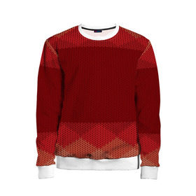 Детский свитшот 3D с принтом Простой свитер 3 в Тюмени, 100% полиэстер | свободная посадка, прямой крой, мягкая тканевая резинка на рукавах и понизу свитшота | красный | свитер | текстура