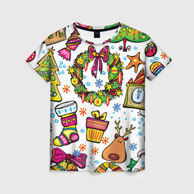 Женская футболка 3D с принтом Наступающий 2017 год в Тюмени, 100% полиэфир ( синтетическое хлопкоподобное полотно) | прямой крой, круглый вырез горловины, длина до линии бедер | 2017 | год | зима | новинки | новый | петух | популярное | праздник | символ | снег