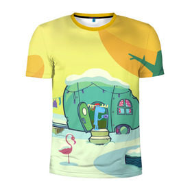 Мужская футболка 3D спортивная с принтом Happy Tree Friends в Тюмени, 100% полиэстер с улучшенными характеристиками | приталенный силуэт, круглая горловина, широкие плечи, сужается к линии бедра | Тематика изображения на принте: 