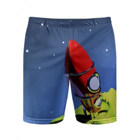 Мужские шорты 3D спортивные с принтом Ракета в Тюмени,  |  | space | вселенная | яркий