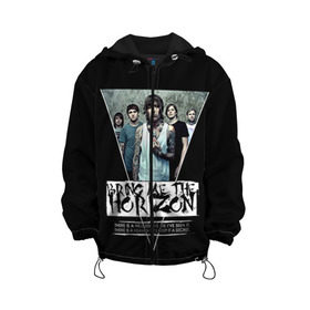 Детская куртка 3D с принтом Bring Me The Horizon в Тюмени, 100% полиэстер | застежка — молния, подол и капюшон оформлены резинкой с фиксаторами, по бокам — два кармана без застежек, один потайной карман на груди, плотность верхнего слоя — 90 г/м2; плотность флисового подклада — 260 г/м2 | Тематика изображения на принте: bmth | bring me | bring me the horizon | bring me the horizont | doomed | бринг ми | бринг ми зе | бринг ми зе хоризон