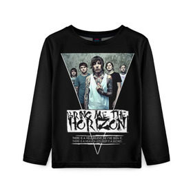 Детский лонгслив 3D с принтом Bring Me The Horizon в Тюмени, 100% полиэстер | длинные рукава, круглый вырез горловины, полуприлегающий силуэт
 | bmth | bring me | bring me the horizon | bring me the horizont | doomed | бринг ми | бринг ми зе | бринг ми зе хоризон