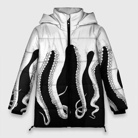 Женская зимняя куртка 3D с принтом Octopus в Тюмени, верх — 100% полиэстер; подкладка — 100% полиэстер; утеплитель — 100% полиэстер | длина ниже бедра, силуэт Оверсайз. Есть воротник-стойка, отстегивающийся капюшон и ветрозащитная планка. 

Боковые карманы с листочкой на кнопках и внутренний карман на молнии | octopus