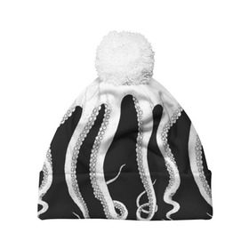 Шапка 3D c помпоном с принтом Octopus в Тюмени, 100% полиэстер | универсальный размер, печать по всей поверхности изделия | octopus