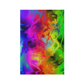 Обложка для паспорта матовая кожа с принтом Красочное безумие в Тюмени, натуральная матовая кожа | размер 19,3 х 13,7 см; прозрачные пластиковые крепления | кислота | радуга | разноцветный | яркий