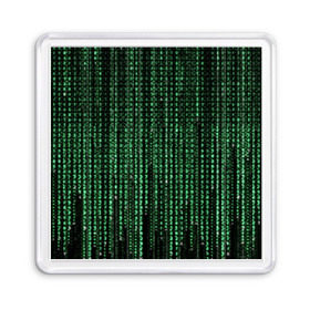 Магнит 55*55 с принтом Матрица в Тюмени, Пластик | Размер: 65*65 мм; Размер печати: 55*55 мм | атака | буквы | виртуальный мир | вирус | гаджет | девайс | иероглифы | интернет | компьютер | матрица | паутина | программист | сеть | символы | софт | хакер | цифры