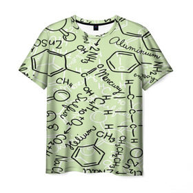 Мужская футболка 3D с принтом Формула в Тюмени, 100% полиэфир | прямой крой, круглый вырез горловины, длина до линии бедер | новая | формула | химия