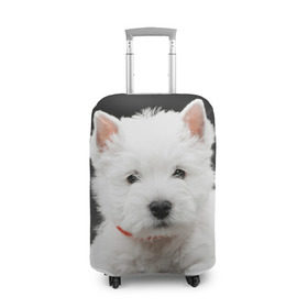 Чехол для чемодана 3D с принтом Вест-хайленд-уайт-терьер в Тюмени, 86% полиэфир, 14% спандекс | двустороннее нанесение принта, прорези для ручек и колес | Тематика изображения на принте: вест хайленд уайт терьер | животное | порода | собака