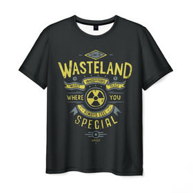 Мужская футболка 3D с принтом Come to Wasteland в Тюмени, 100% полиэфир | прямой крой, круглый вырез горловины, длина до линии бедер | Тематика изображения на принте: atom | bomb | boy | fallout | radioactive | vault | wasteland | атом | бой | бомба | волт | мальчик | радиация | фоллаут | ядерная
