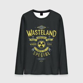 Мужской лонгслив 3D с принтом Come to Wasteland в Тюмени, 100% полиэстер | длинные рукава, круглый вырез горловины, полуприлегающий силуэт | atom | bomb | boy | fallout | radioactive | vault | wasteland | атом | бой | бомба | волт | мальчик | радиация | фоллаут | ядерная