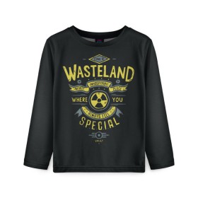 Детский лонгслив 3D с принтом Come to Wasteland в Тюмени, 100% полиэстер | длинные рукава, круглый вырез горловины, полуприлегающий силуэт
 | atom | bomb | boy | fallout | radioactive | vault | wasteland | атом | бой | бомба | волт | мальчик | радиация | фоллаут | ядерная
