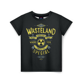 Детская футболка 3D с принтом Come to Wasteland в Тюмени, 100% гипоаллергенный полиэфир | прямой крой, круглый вырез горловины, длина до линии бедер, чуть спущенное плечо, ткань немного тянется | atom | bomb | boy | fallout | radioactive | vault | wasteland | атом | бой | бомба | волт | мальчик | радиация | фоллаут | ядерная