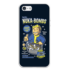 Чехол для iPhone 5/5S матовый с принтом Nuka Bombs в Тюмени, Силикон | Область печати: задняя сторона чехла, без боковых панелей | atom | bomb | boy | fallout | radioactive | vault | wasteland | атом | бой | бомба | волт | мальчик | радиация | фоллаут | ядерная