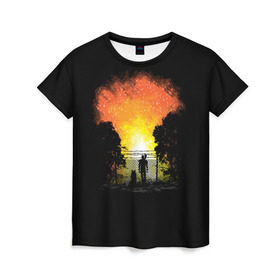 Женская футболка 3D с принтом Wasteland Apocalypse в Тюмени, 100% полиэфир ( синтетическое хлопкоподобное полотно) | прямой крой, круглый вырез горловины, длина до линии бедер | atom | bomb | boy | fallout | radioactive | vault | wasteland | атом | бой | бомба | волт | мальчик | радиация | фоллаут | ядерная