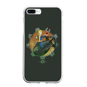 Чехол для iPhone 7Plus/8 Plus матовый с принтом Flying Vault Boy в Тюмени, Силикон | Область печати: задняя сторона чехла, без боковых панелей | Тематика изображения на принте: atom | bomb | boy | fallout | radioactive | vault | wasteland | атом | бой | бомба | волт | мальчик | радиация | фоллаут | ядерная