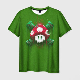 Мужская футболка 3D с принтом Mario Mushroom в Тюмени, 100% полиэфир | прямой крой, круглый вырез горловины, длина до линии бедер | 8 bit | 8 бит | nintendo | гриб | нинтендо