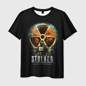 Мужская футболка 3D с принтом STALKER: Shadow of Chernobyl в Тюмени, 100% полиэфир | прямой крой, круглый вырез горловины, длина до линии бедер | chernobyl | radiation | radioactive | stalker | ukraine | zone | зона | радиация | радиоактивность | сталкер | украина | чернобыль
