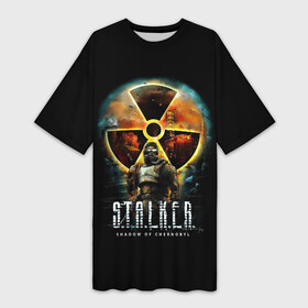 Платье-футболка 3D с принтом STALKER: Shadow of Chernobyl в Тюмени,  |  | chernobyl | radiation | radioactive | stalker | ukraine | zone | зона | радиация | радиоактивность | сталкер | украина | чернобыль