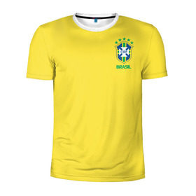 Мужская футболка 3D спортивная с принтом Сборная Бразилии в Тюмени, 100% полиэстер с улучшенными характеристиками | приталенный силуэт, круглая горловина, широкие плечи, сужается к линии бедра | brazil | америка | бразилия