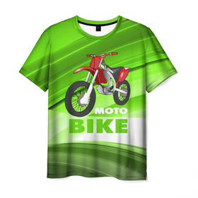 Мужская футболка 3D с принтом Motobike в Тюмени, 100% полиэфир | прямой крой, круглый вырез горловины, длина до линии бедер | байк | байкер | мото | мотогонки | мотоспорт | мотоцикл